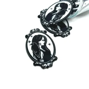 1, 4 or 20 Pieces: Hecate with Raven Witchy Halloween Charms - Double Sided