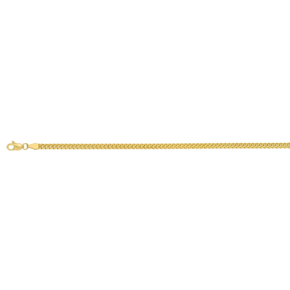 14k Gold 3.2mm Solid Miami Cuban Link Chain, 18"