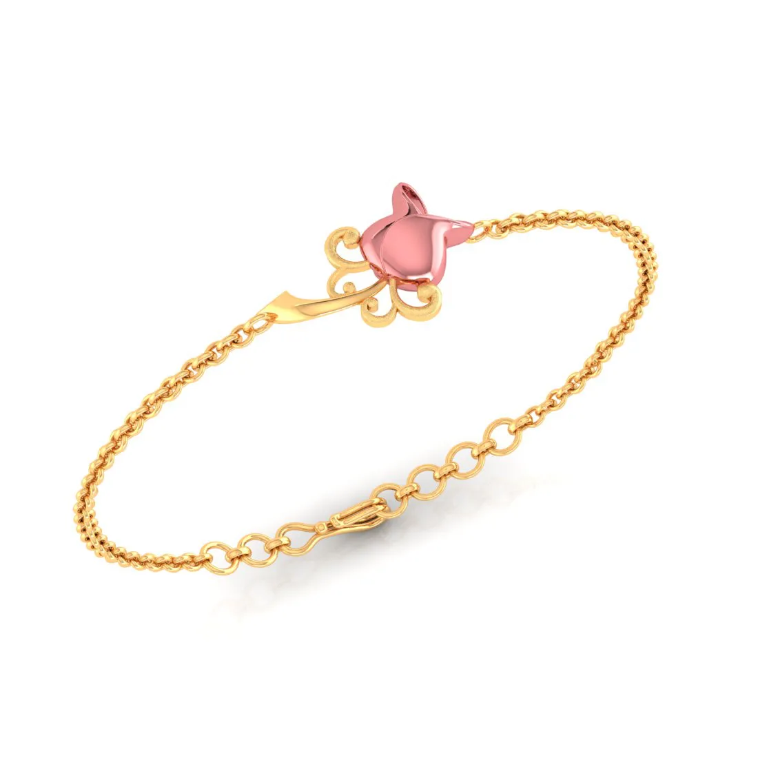 14k Gold Pink Yellow Bracelet