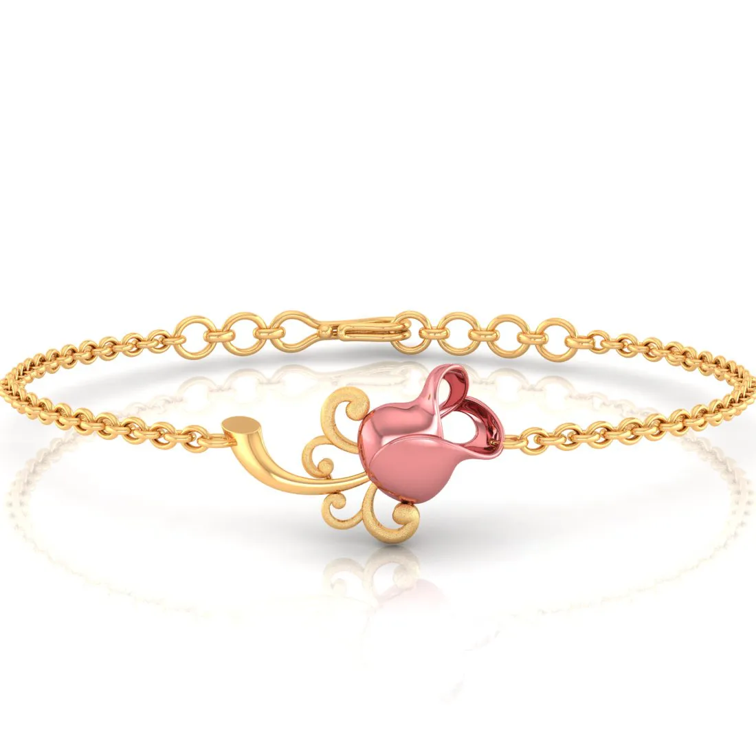 14k Gold Pink Yellow Bracelet