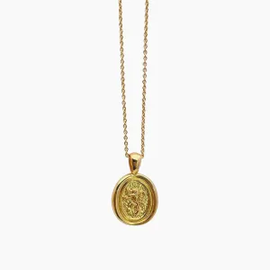 14K Gold Plated Vintage Round Necklace