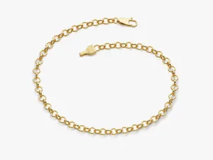 14k Yellow Gold 3.0mm Rolo Chain Bracelet