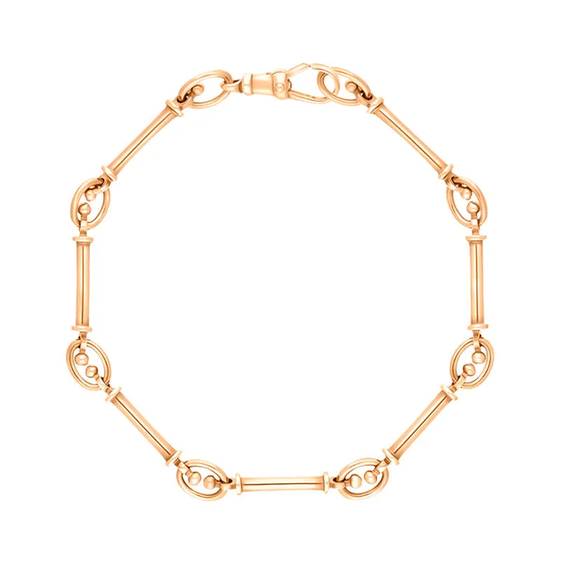 18ct Rose Gold Handmade Baton Link Bracelet