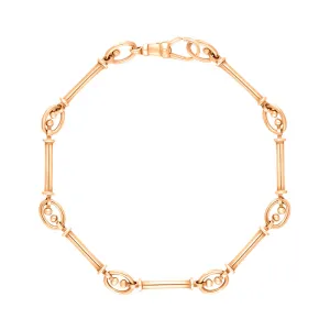 18ct Rose Gold Handmade Baton Link Bracelet