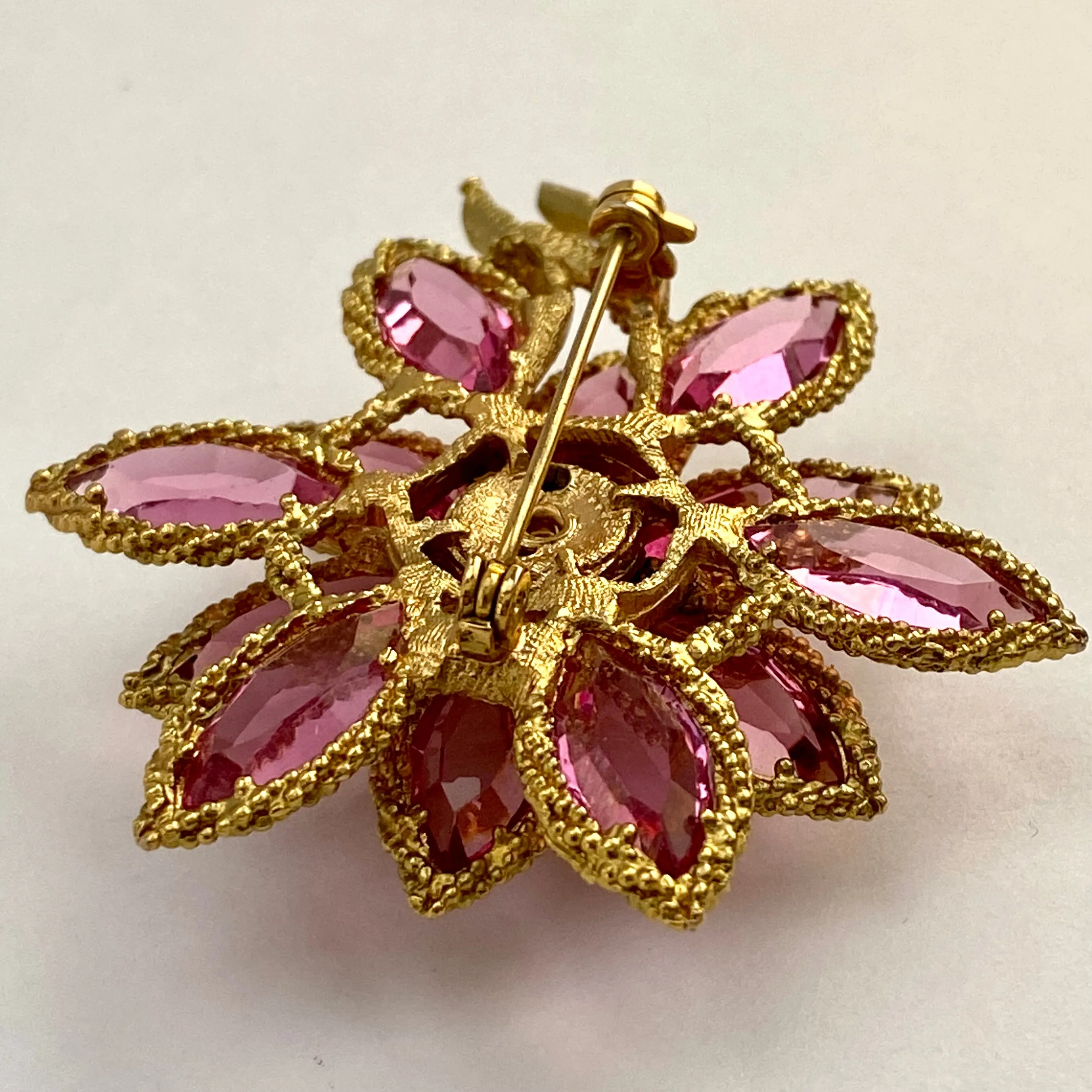 1960s Rhinestone Flower Brooch