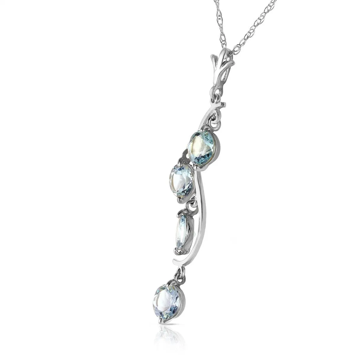 2.25 Carat 14K Solid White Gold Game Changer Aquamarine Necklace