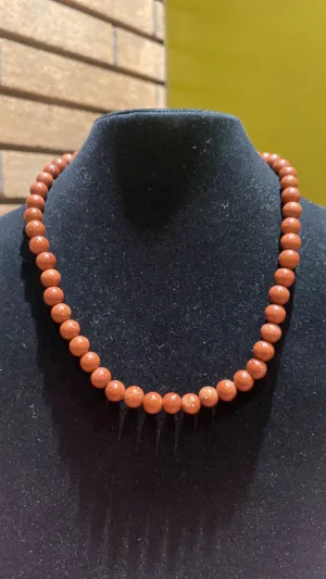 8MM Gold Sunstone (Goldstone) Bead Stretchy Cord Necklace/Bracelet/Anklet