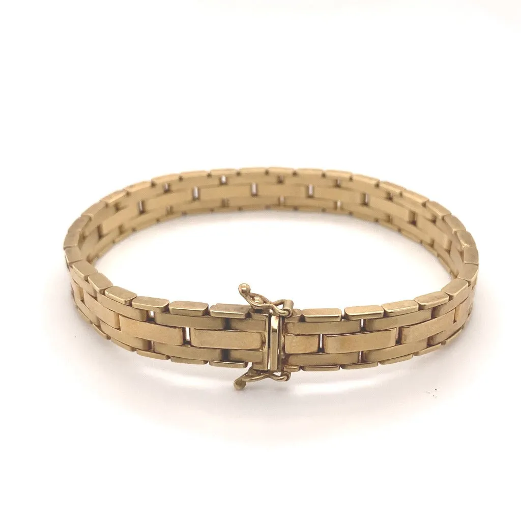 8"  Panther Link Bracelet Length  Width: 9.1 14KT Yellow Gold