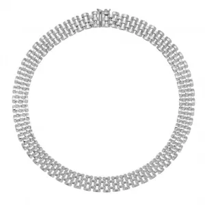 Acotis Silver Necklace Rhodium Plated Watch Link G3307