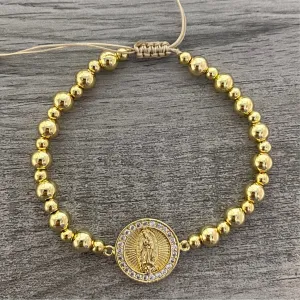 Adjustable Golden Virgencita Bracelet 013