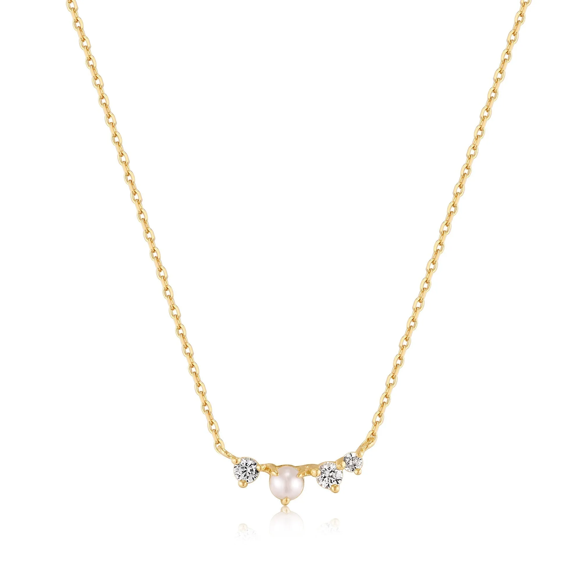 Ania Haie 14kt Gold Pearl and White Sapphire Radiance Necklace