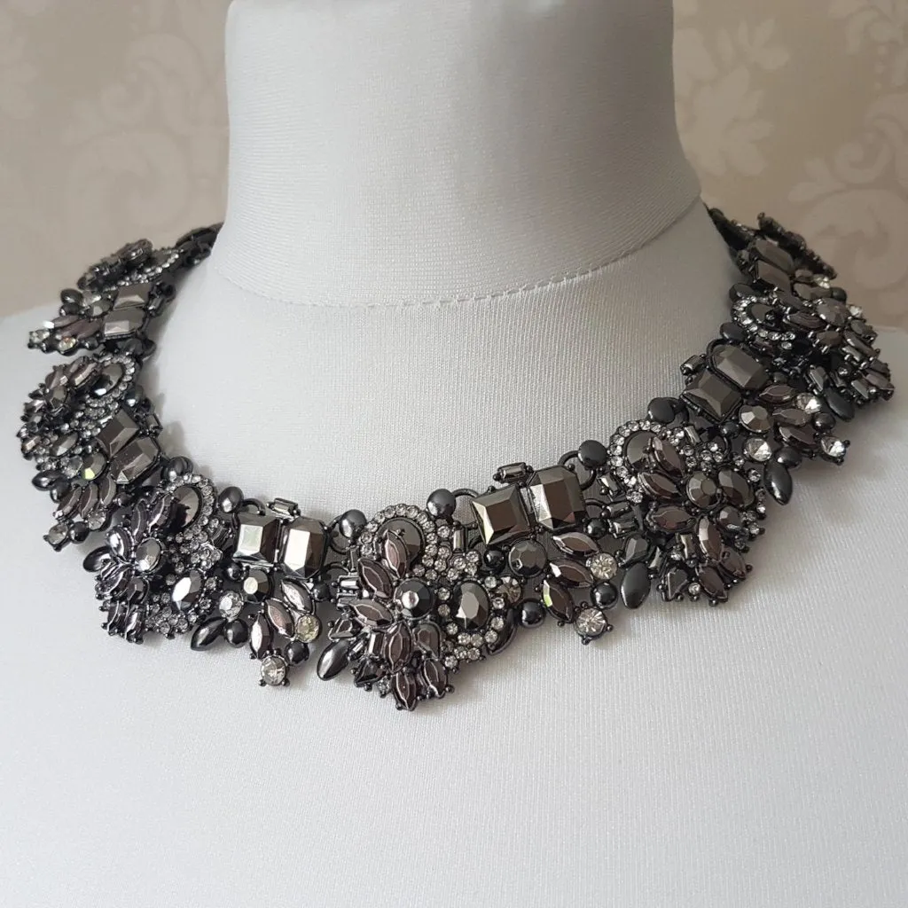 ANOIR Graphite Grey Statement Necklace