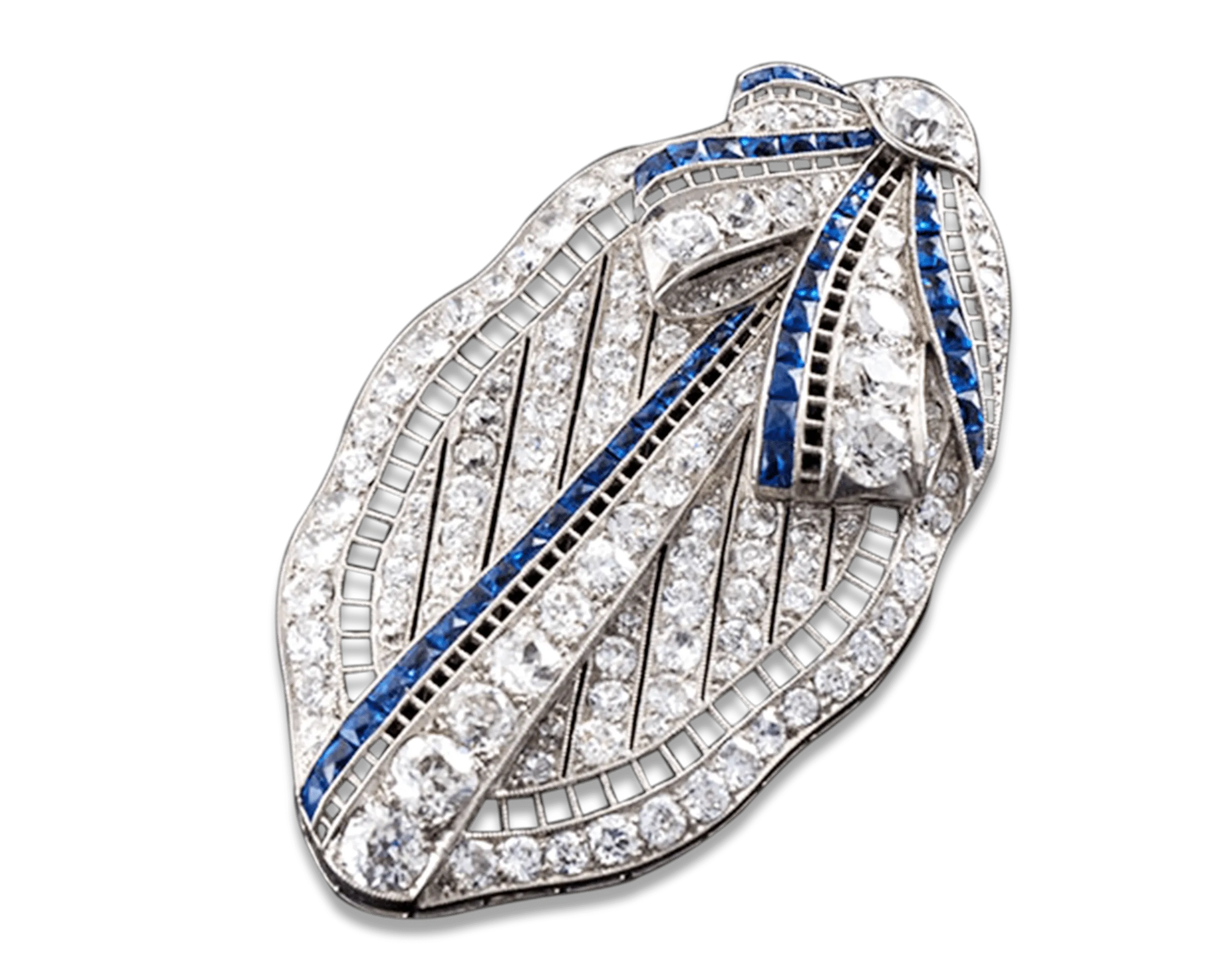 Art Deco Diamond and Sapphire Convertible Pendant Brooch