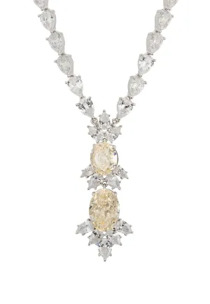 Ascot Statement Necklace Moissanite Silver