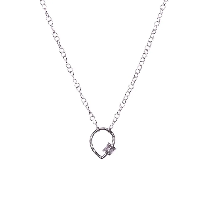 Baguette Quartz Carabiner Necklace