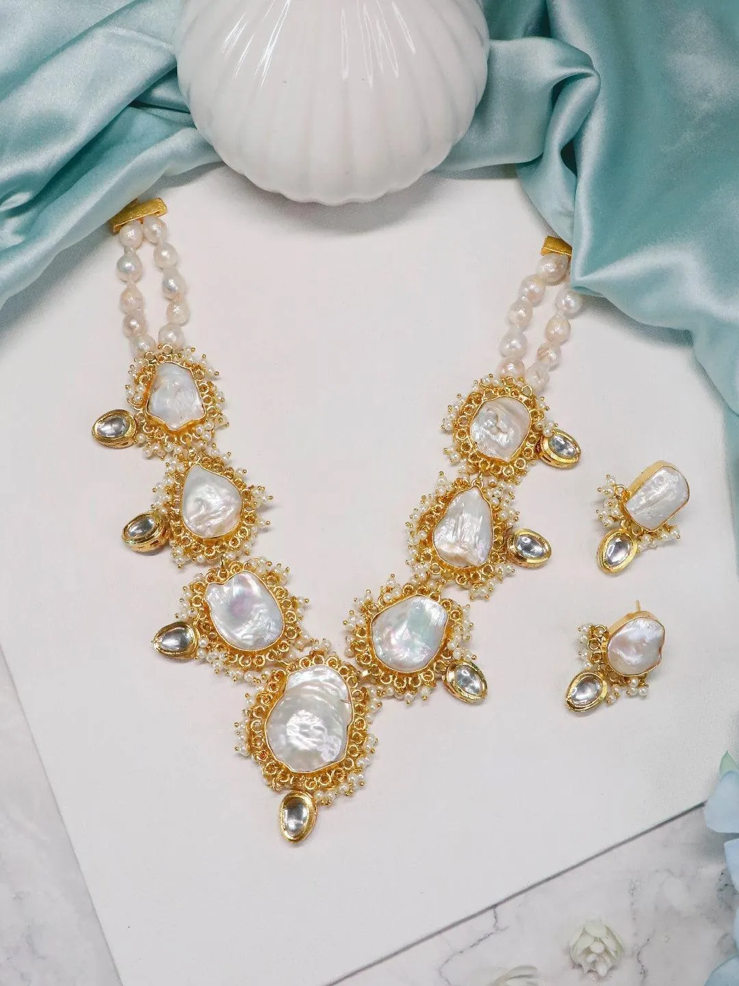 Baroque Pearl Statement Necklace