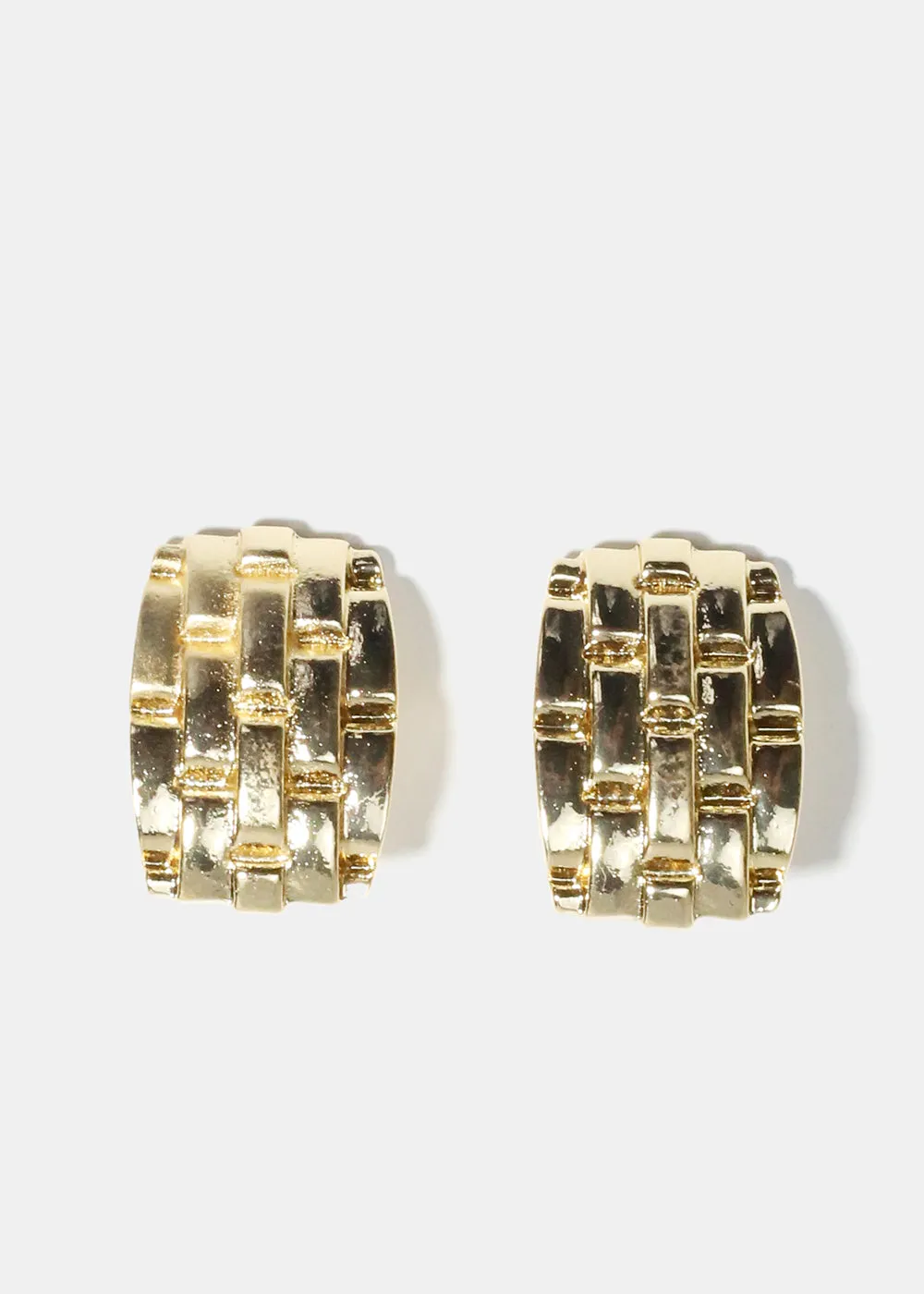 Basket Weave Stud Earrings