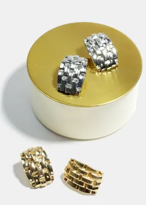 Basket Weave Stud Earrings