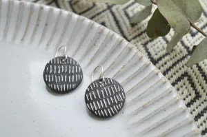 Black clay earrings No. 3