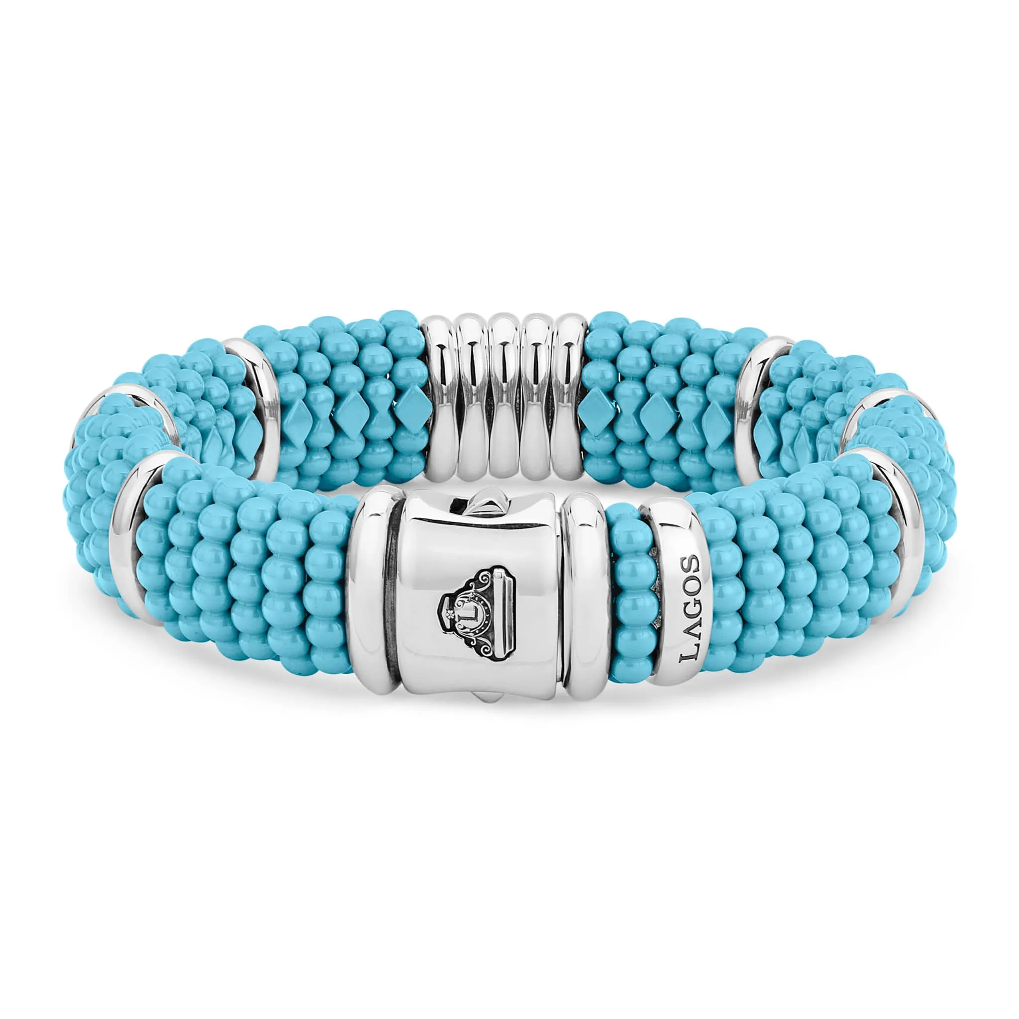 Blue Caviar Statement Ceramic Beaded Bracelet | 15mm