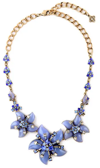 Blue Flower Statement Necklace