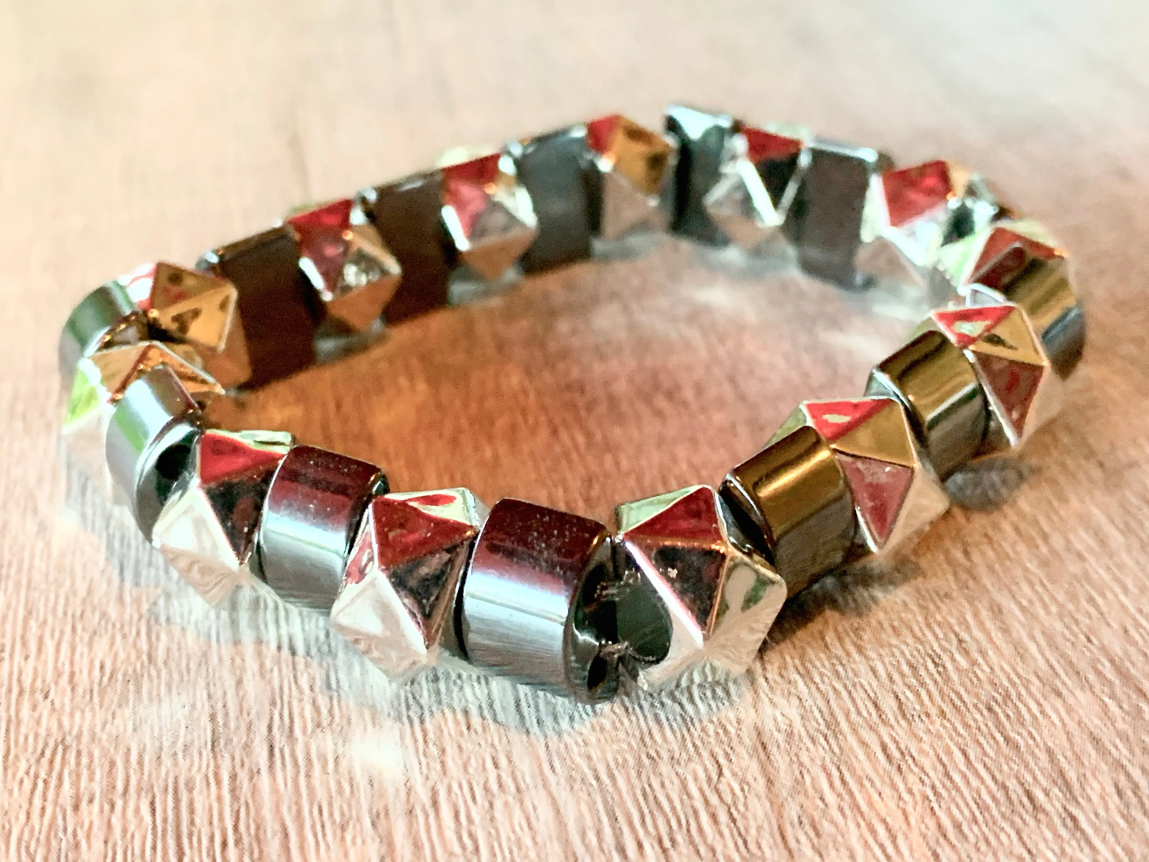 Butch Handmade Hematite Expandable Bracelet