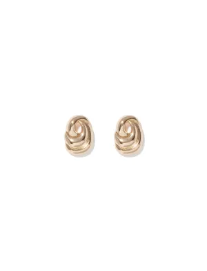 Celine Oval Curve Stud Earrings