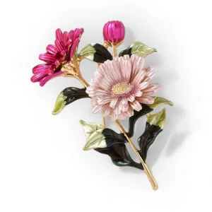 Chrysanthemum Corsage Enamel Brooch