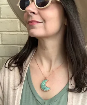 Chrysoprase Moon Necklace