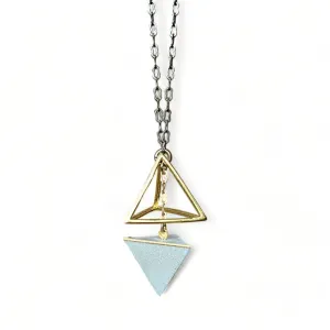 Concrete Geometric Pyramid Necklace