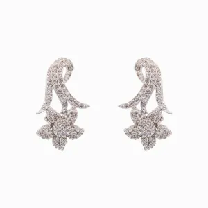 Crystal Floral Drop Earrings