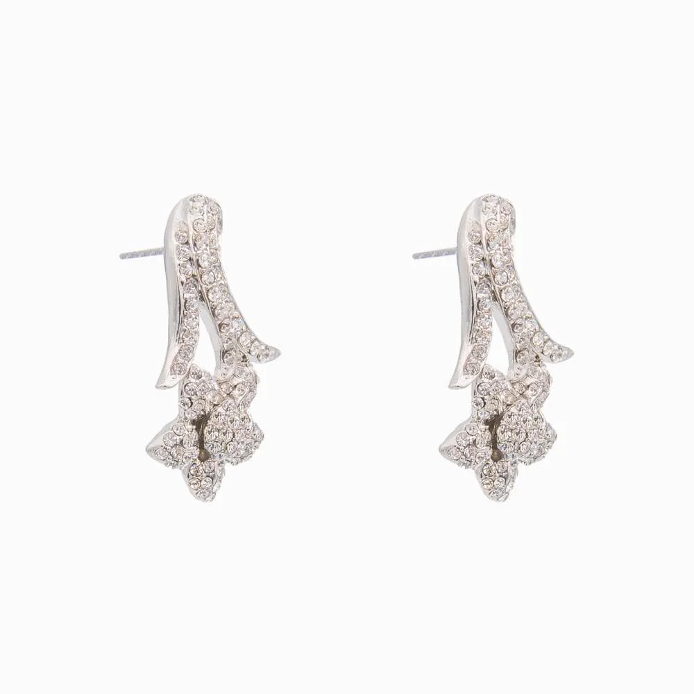 Crystal Floral Drop Earrings