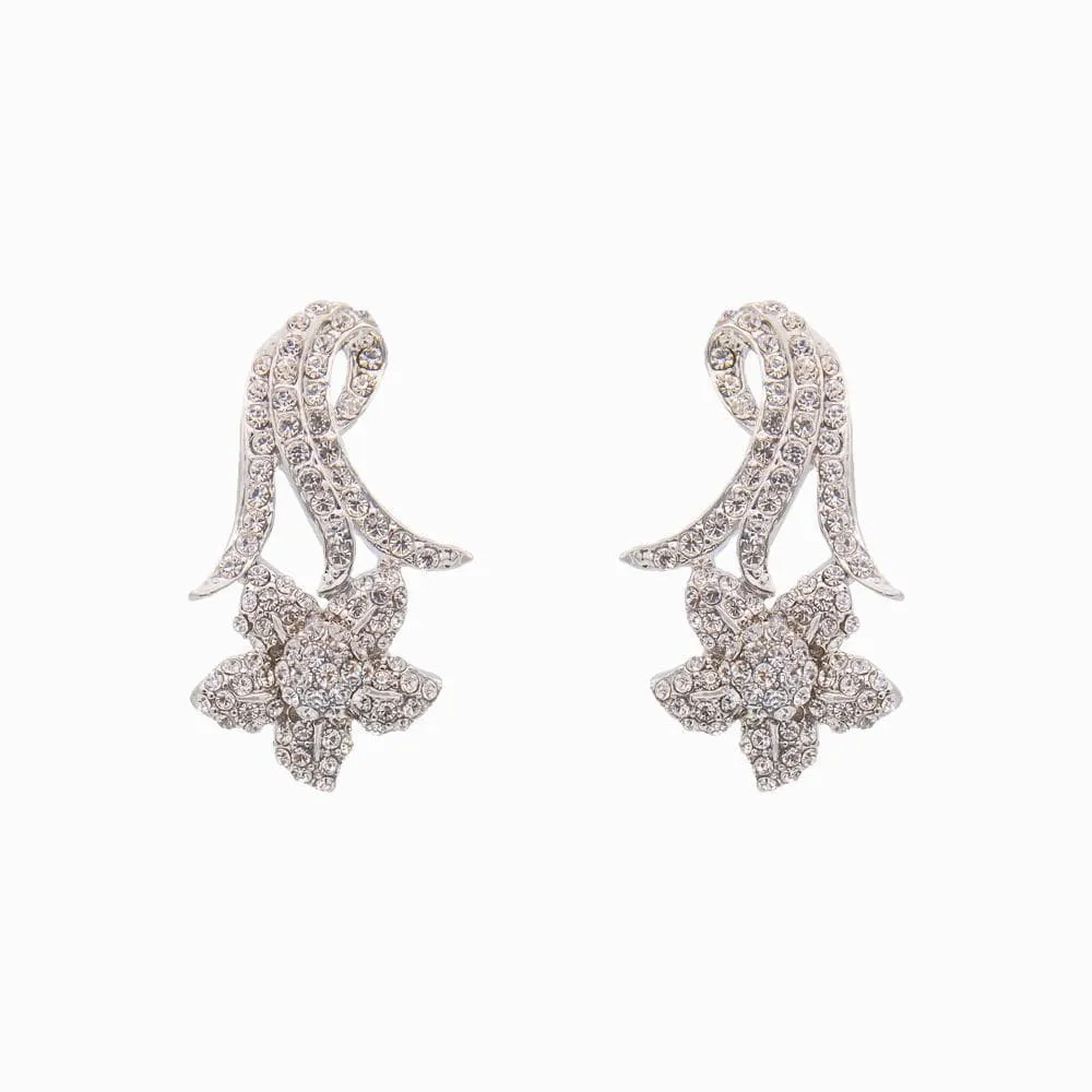 Crystal Floral Drop Earrings