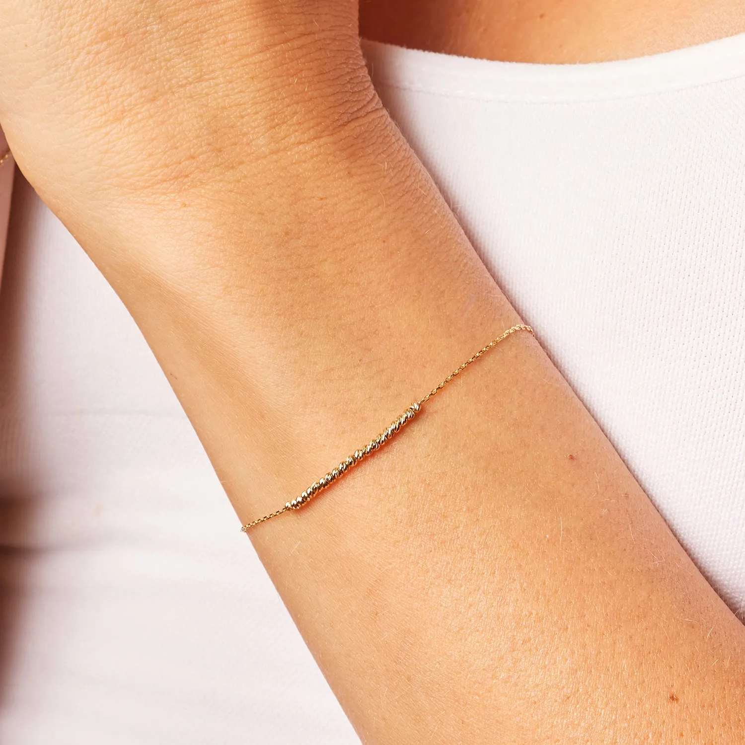 Dainty Moon Cut Strand Bracelet