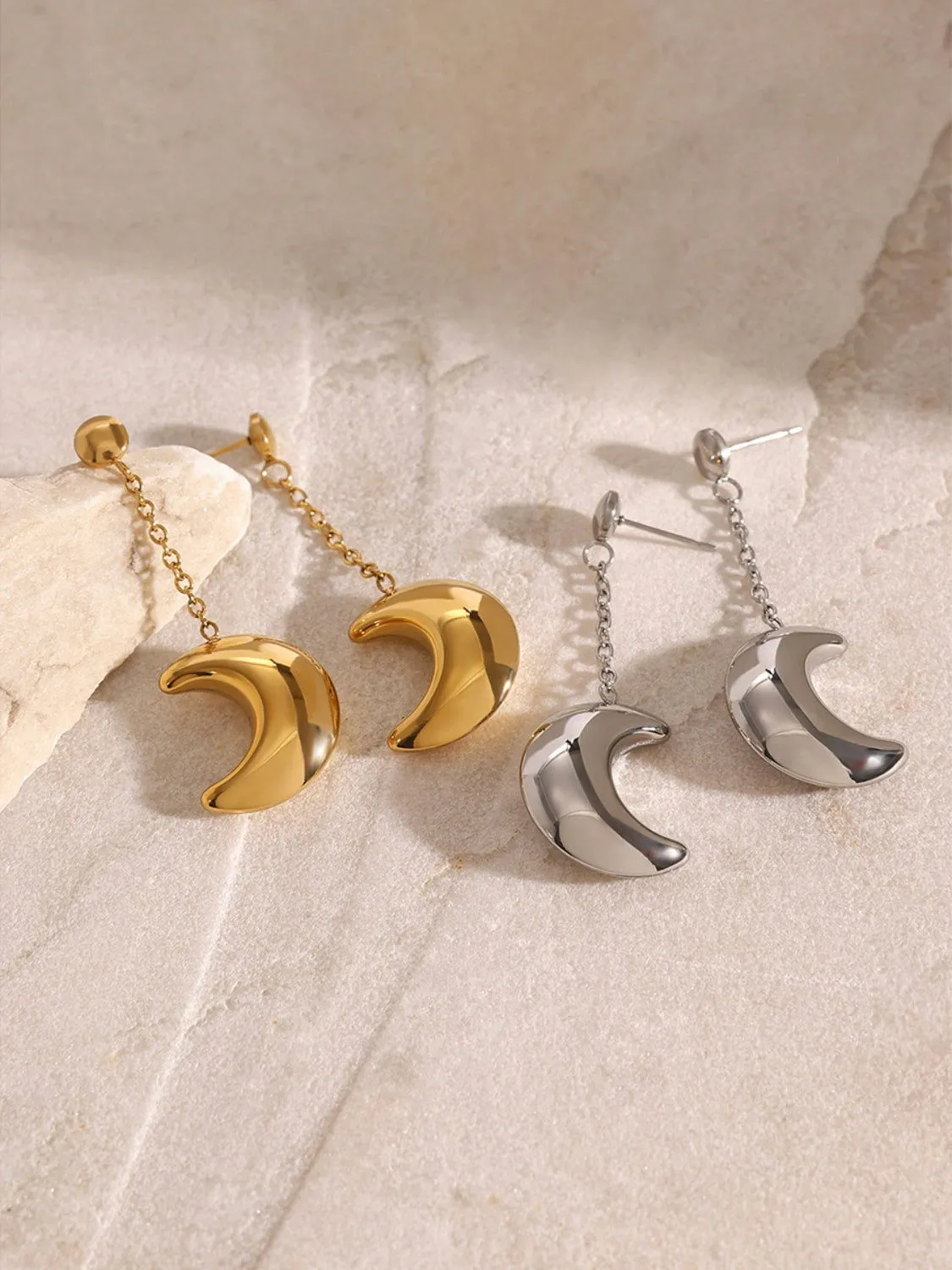 Dangle Crescent Moon Earrings for Women