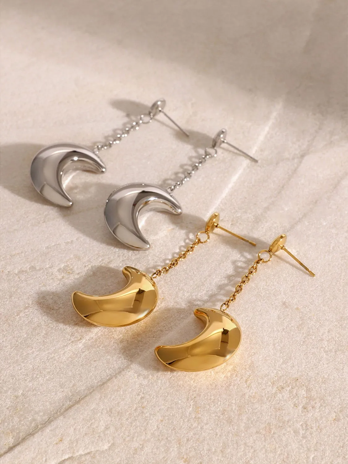 Dangle Crescent Moon Earrings for Women