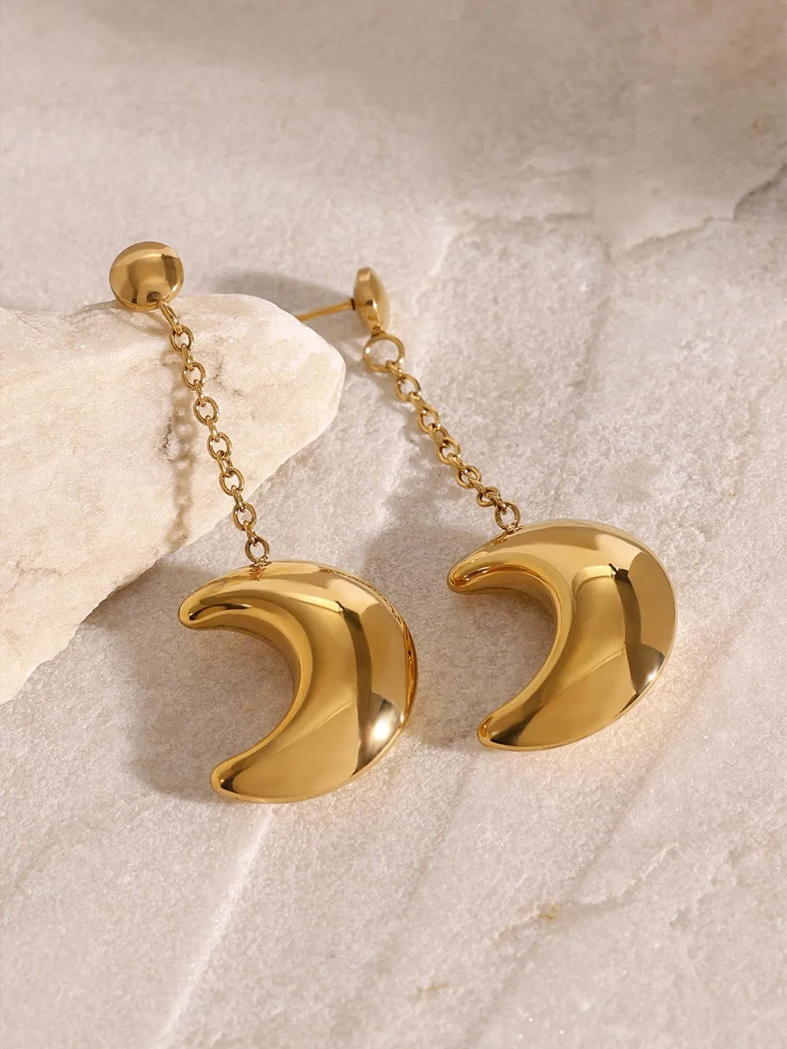 Dangle Crescent Moon Earrings for Women