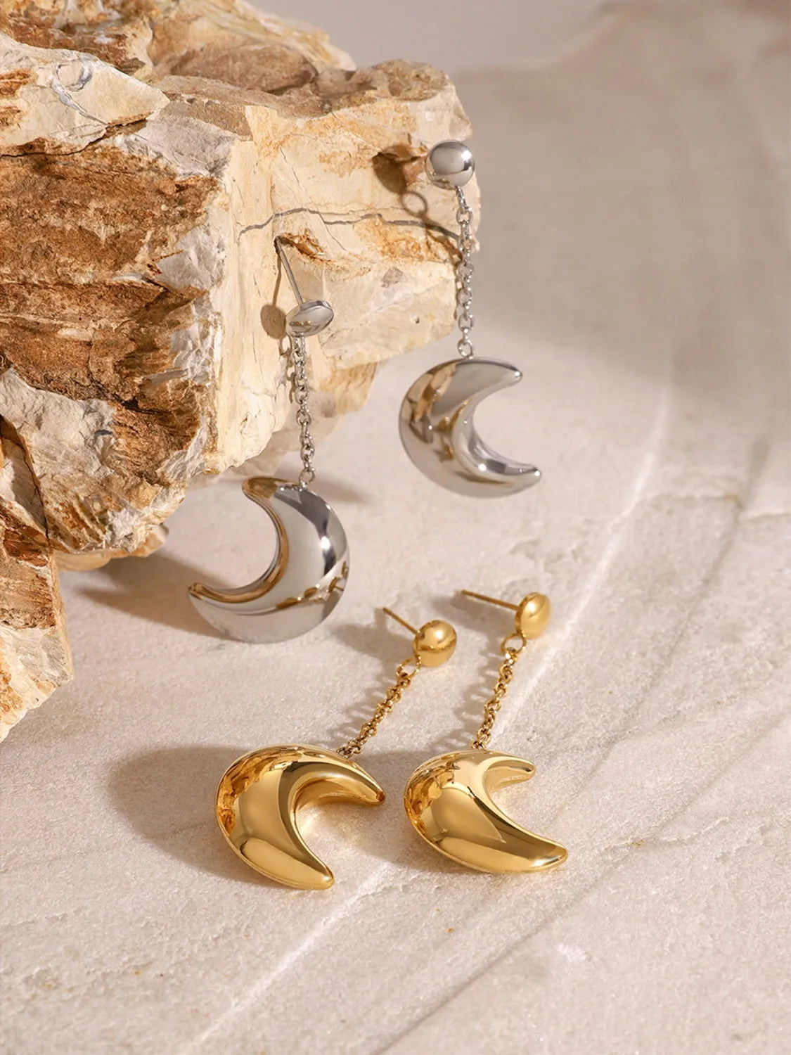 Dangle Crescent Moon Earrings for Women