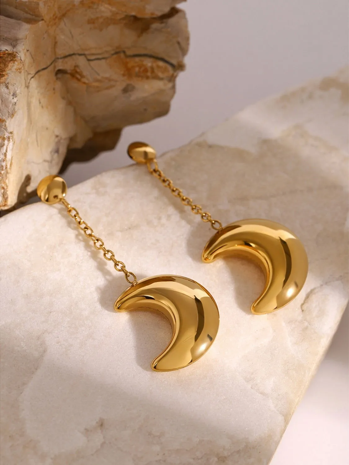 Dangle Crescent Moon Earrings for Women