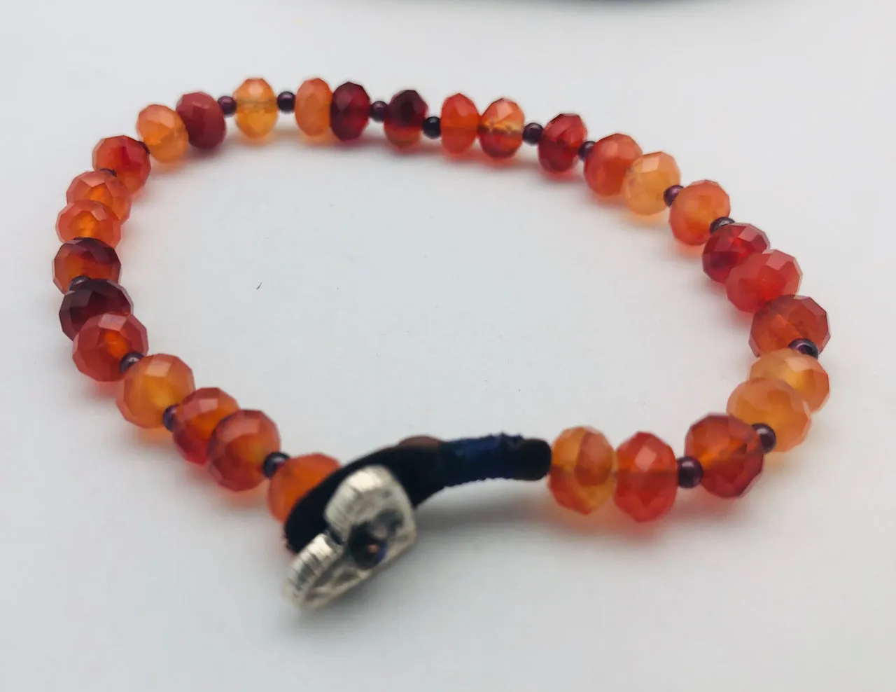 Determined Perseverance Carnelian Bead Bracelet by Peyote Bird