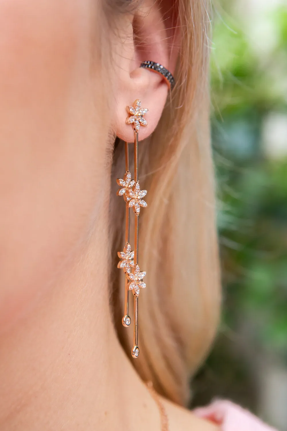 Double Petal Drop Earrings