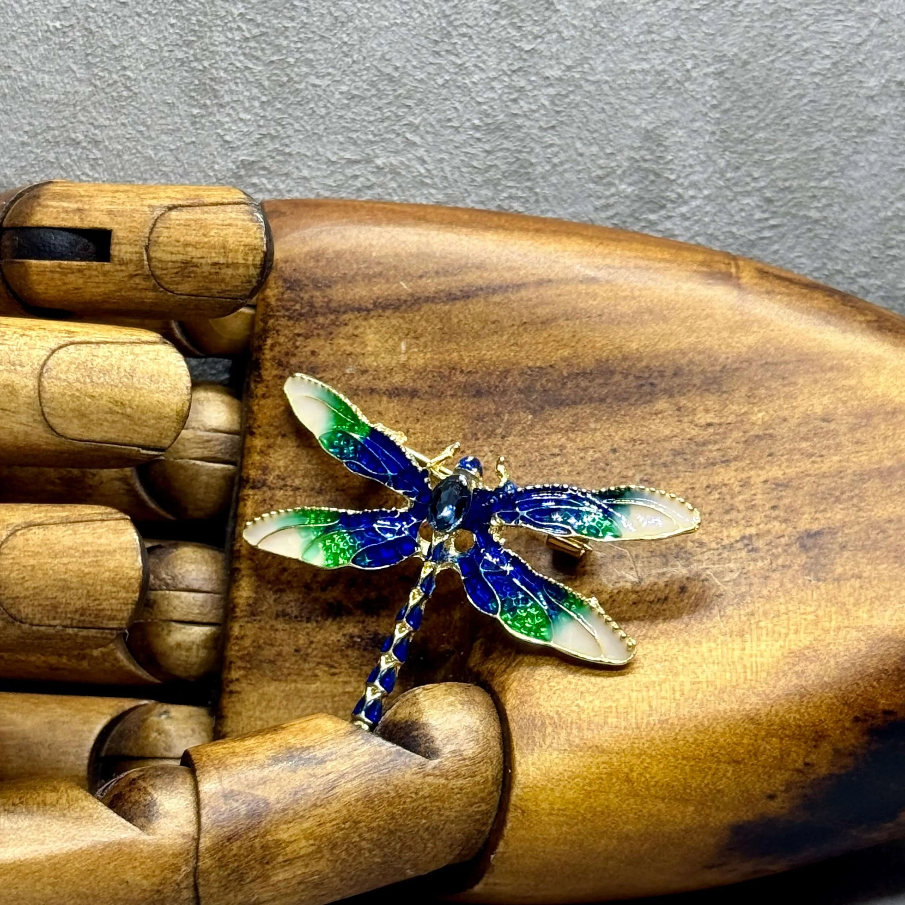 Elegant Coloured Enamel Dragonfly Brooch