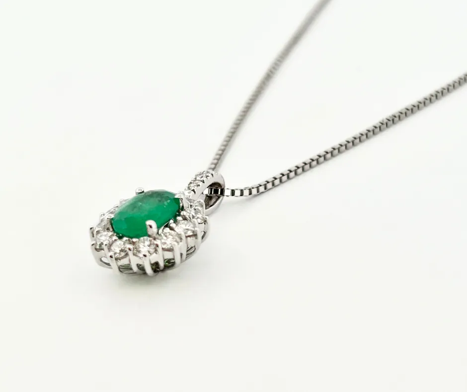 Emerald and Diamond Pendant