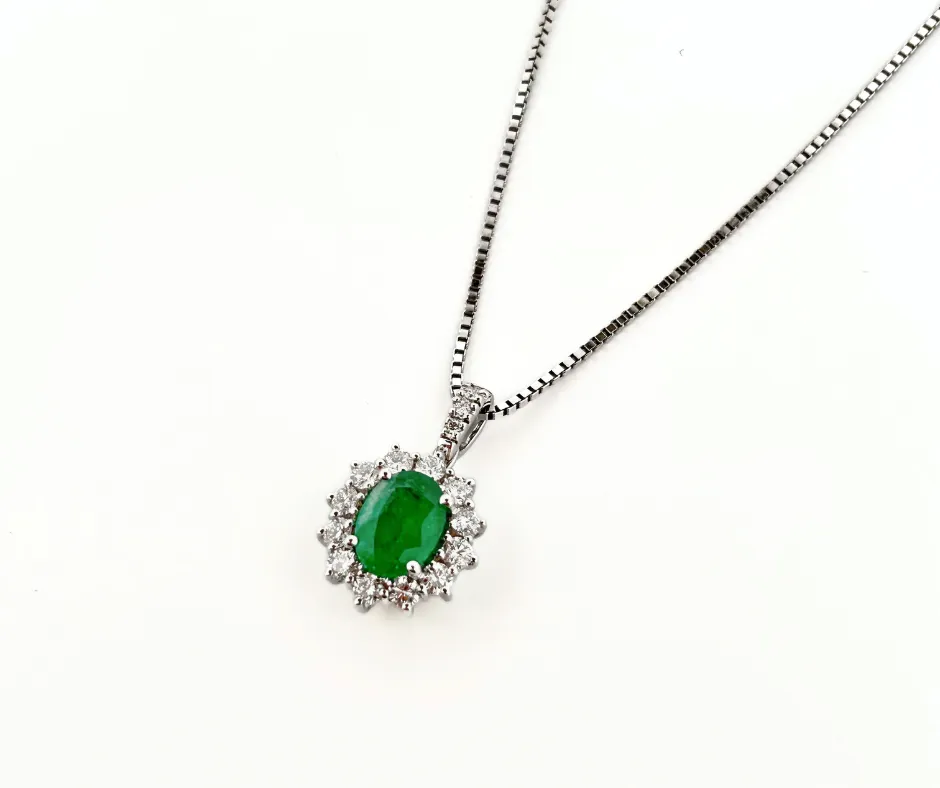 Emerald and Diamond Pendant