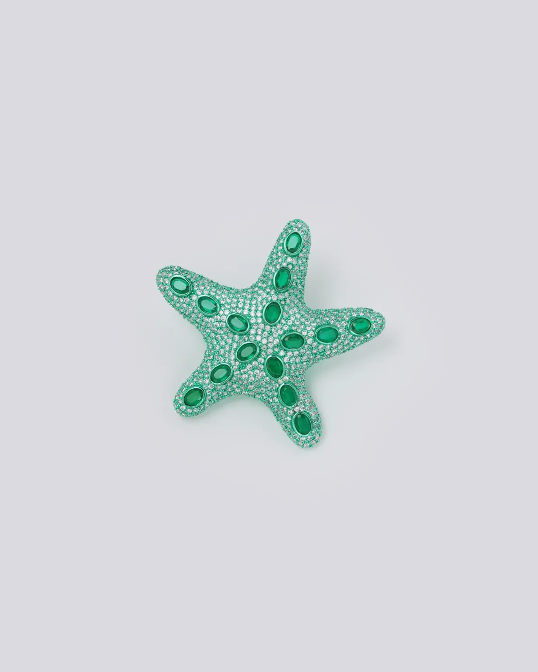 Emerald Starfish Brooch