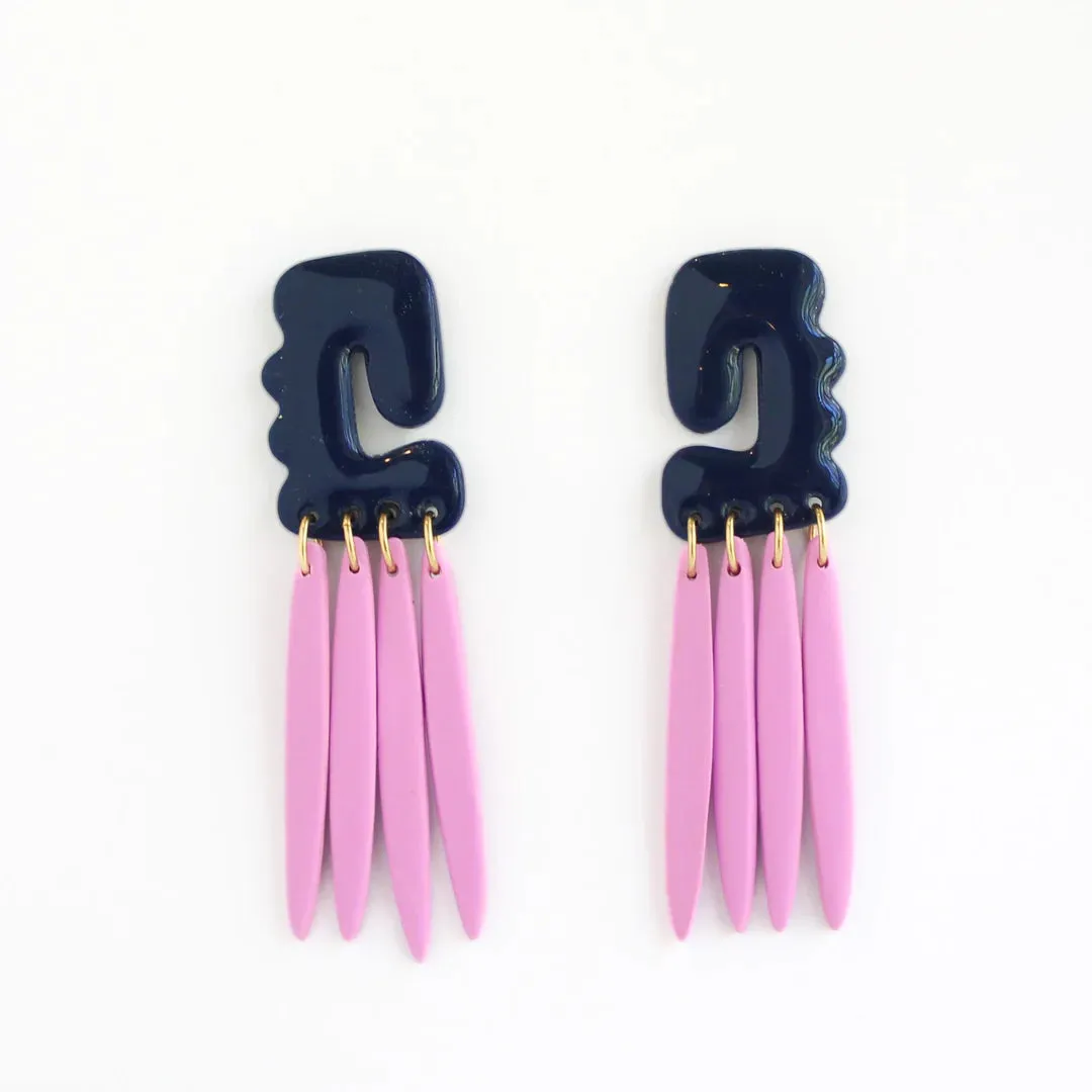 Emersyn Earrings Navy/Orchid