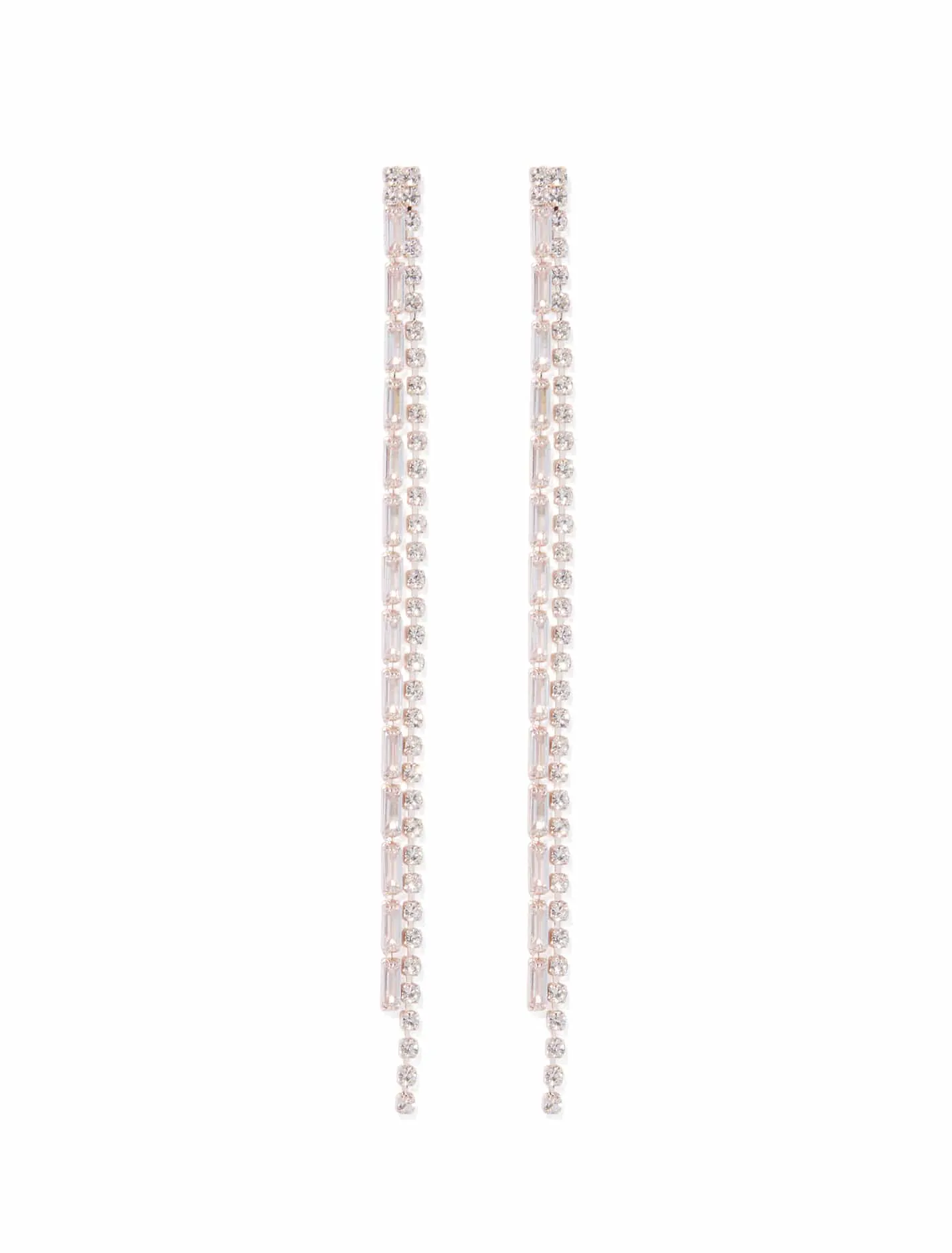 Emilia Double Diamante Drop Earrings