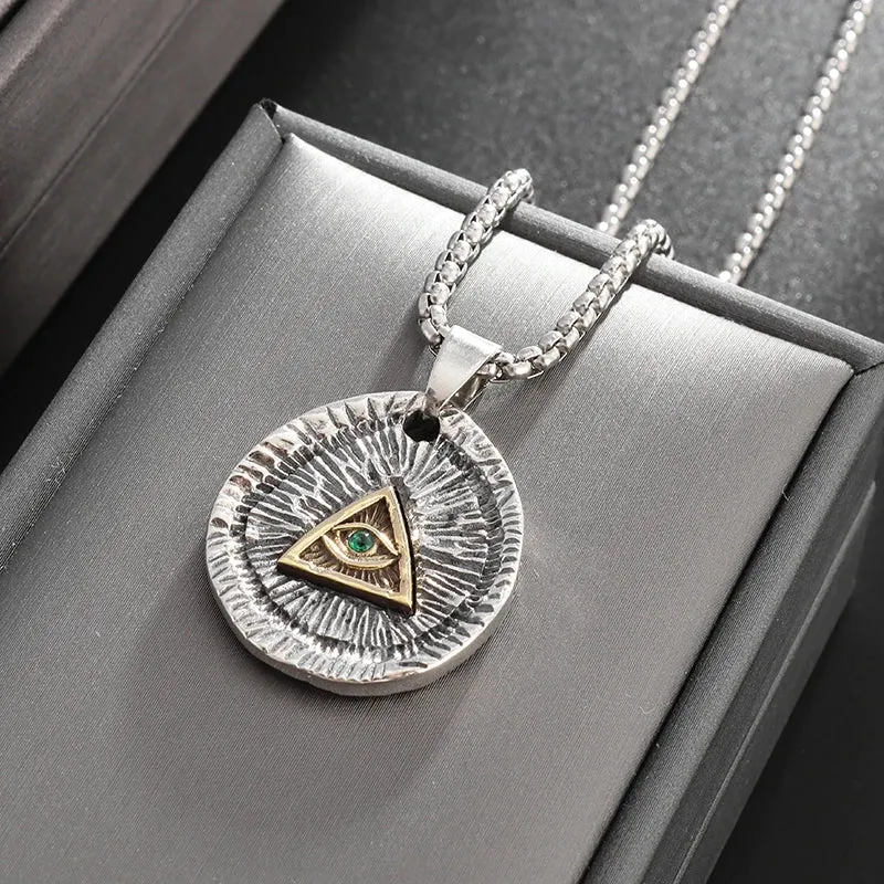 Eye Of Providence Pendant - Silver & Gold All Seeing Eye