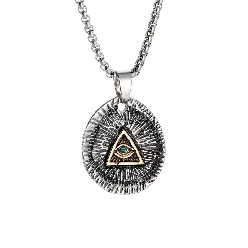 Eye Of Providence Pendant - Silver & Gold All Seeing Eye