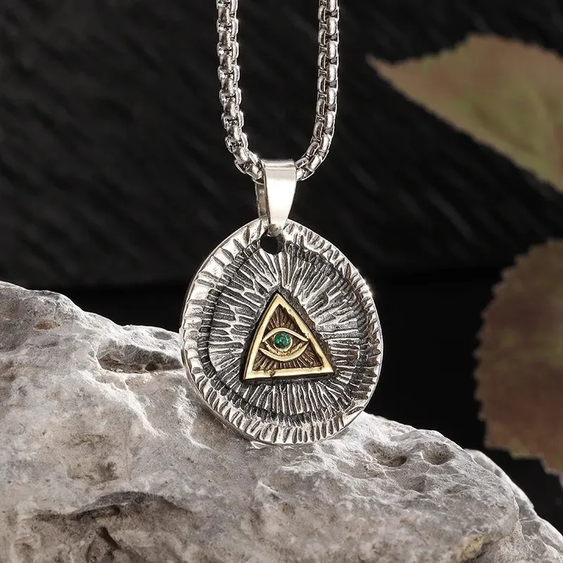 Eye Of Providence Pendant - Silver & Gold All Seeing Eye